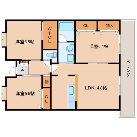 静岡駅 バス6分  中田二丁目下車：停歩3分 4階の物件間取画像